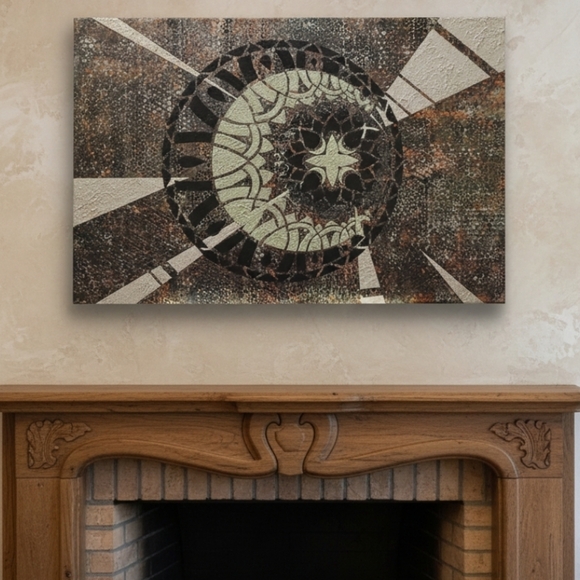 Hand Crafted Other - HANDCRAFTED Painting HANDPAINTED Abstract Stretch Canvas Art Wall Decor Artwork